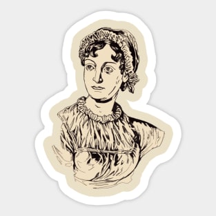 Jane Austen Illustration Sticker